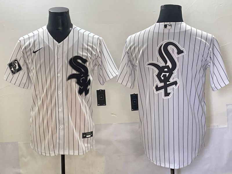 Men 2025 Chicago White Sox Blank White Stripe Game Nike MLB Jersey style 14->chicago white sox->MLB Jersey